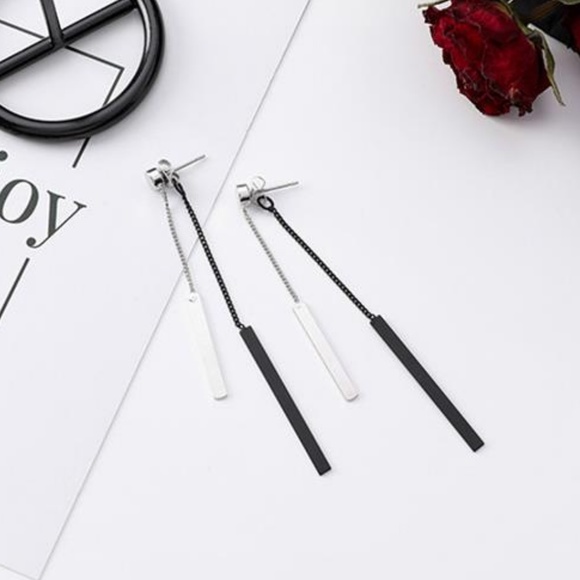 ❤️️NEW UNIQUE Cute Bar Drop Handmade Earrings BK6 - Picture 2 of 2